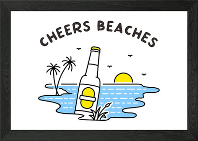 Cheers Beaches 1 gerahmtes Wandbild Poster Leinwanddruck Bild