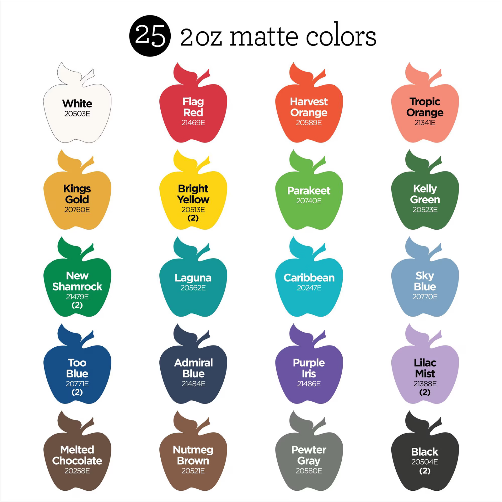 Apple Barrel Color Basics 2 fl oz Acrylic Craft Paint Set, Matte Finish ...