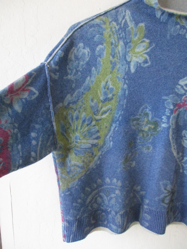 Suéter Pilcro X Anthropologie Azul Paisley Alani Cachemira Cuello Simulado Talla XXS Foto 4 de 4