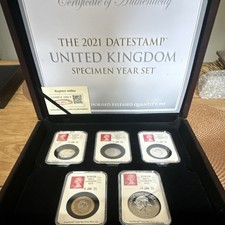 2021 United Kingdom DateStamp Specimen Year Set 50p Coin Set