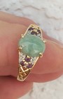 10kt Yellow Gold, Jade & Accents Ring (3.3g). Signed Pd, Size 7.25 (OGJ2281) — photo 10