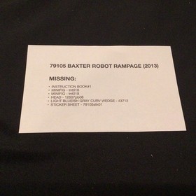 Lego Teenage Mutant Ninja Turtles TMNJ 79105 Baxter Robot Rampage NOT COMPLETE