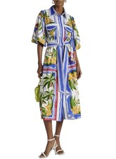 Farm Rio Womens Dress Tropical Destination Midi Dress XXS Off-White - NWT $280