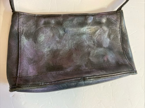 Vintage Coach Leather BOC-9309 Shoulder Bag Black/Lavender/Blue Silver - Picture 11 of 15