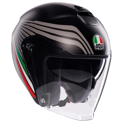Casque jet AGV Irides Bologne noir mat casque de moto casque de moto... - Photo 1/4