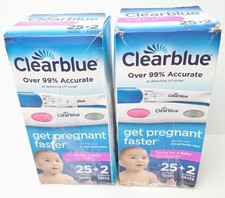 2x Clearblue Ovulation Kit 25  Pregnancy Test 2 Tests EXP 4/2026