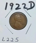 1922D Lincoln Cent / Fine F with Details / Low Shipping