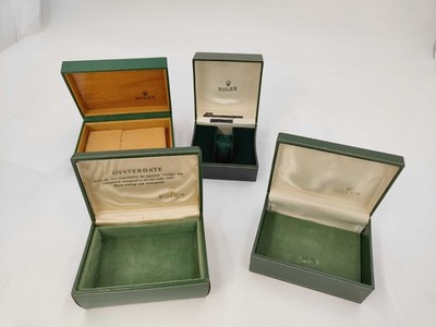 VINTAGE ORIGINAL ROLEX Uhrenbox Gehäuse 4er Set 06.00.06 68.00.55 Grün...