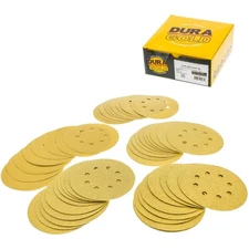5" Gold Sanding Discs Variety Pack - 50 Pieces for Dustless Finishing