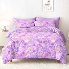 - Floral Bedding Set for Girls, Cute Colorful Botanical Flowers Deers Pattern...
