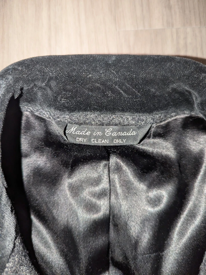 Abrigo Barneys Kilgour French Stanbury Gris Tweed Cuello Terciopelo Solapa Pico 40L Foto 4 de 4