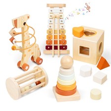 Wooden Montessori Toys Set for Toddlers,Wooden Toy Set for Babies E... Fast Ship