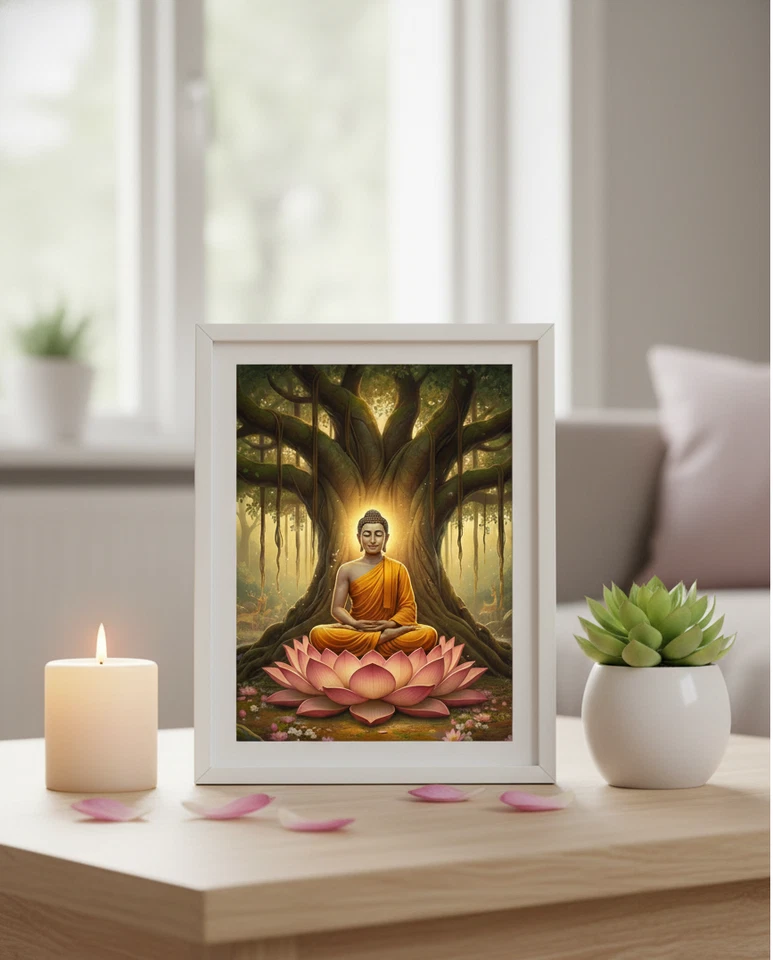 PÓSTER BRILLANTE GAUTAMA BUDA IMPRESIÓN FOTOGRÁFICA Siddhartha India 6x8 pulgadas Foto 3 de 4