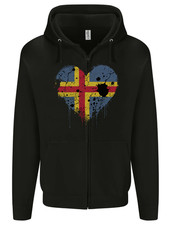 Love Flag Aland Football Mens Zip Up Hoodie