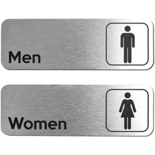 Letreros ba o hombres y mujeres set 2 aluminio cepillado moderno para negocio