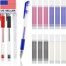8 Pcs Heat Erasable Pens for Fabric with 64 Refills, Fabric Marking Pens for Sew