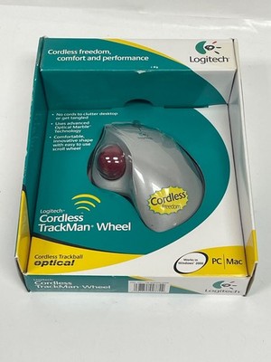 Logitech Cordless TrackMan Wheel Trackball Optical Mouse WIN 2000 PC/Mac