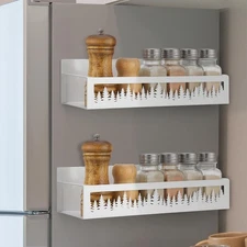 2 Pack Christmas Tree Magnetic Spice Rack for Refrigerator Metal Magnet Basket S