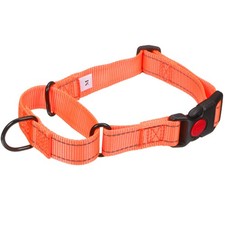 Reflective Dog Collar Adjustable Pet Collars with Buckle M Orange