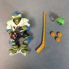 SLAP SHOT LEO TMNT 1991 Vintage Complete Action Figure Leonardo Hockey