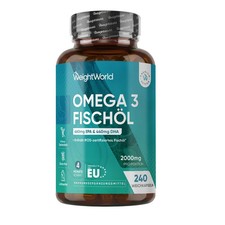 Omega 3 Fischöl - 240 Kapseln - 2000mg Hochdosiert - Herzgesundheit …