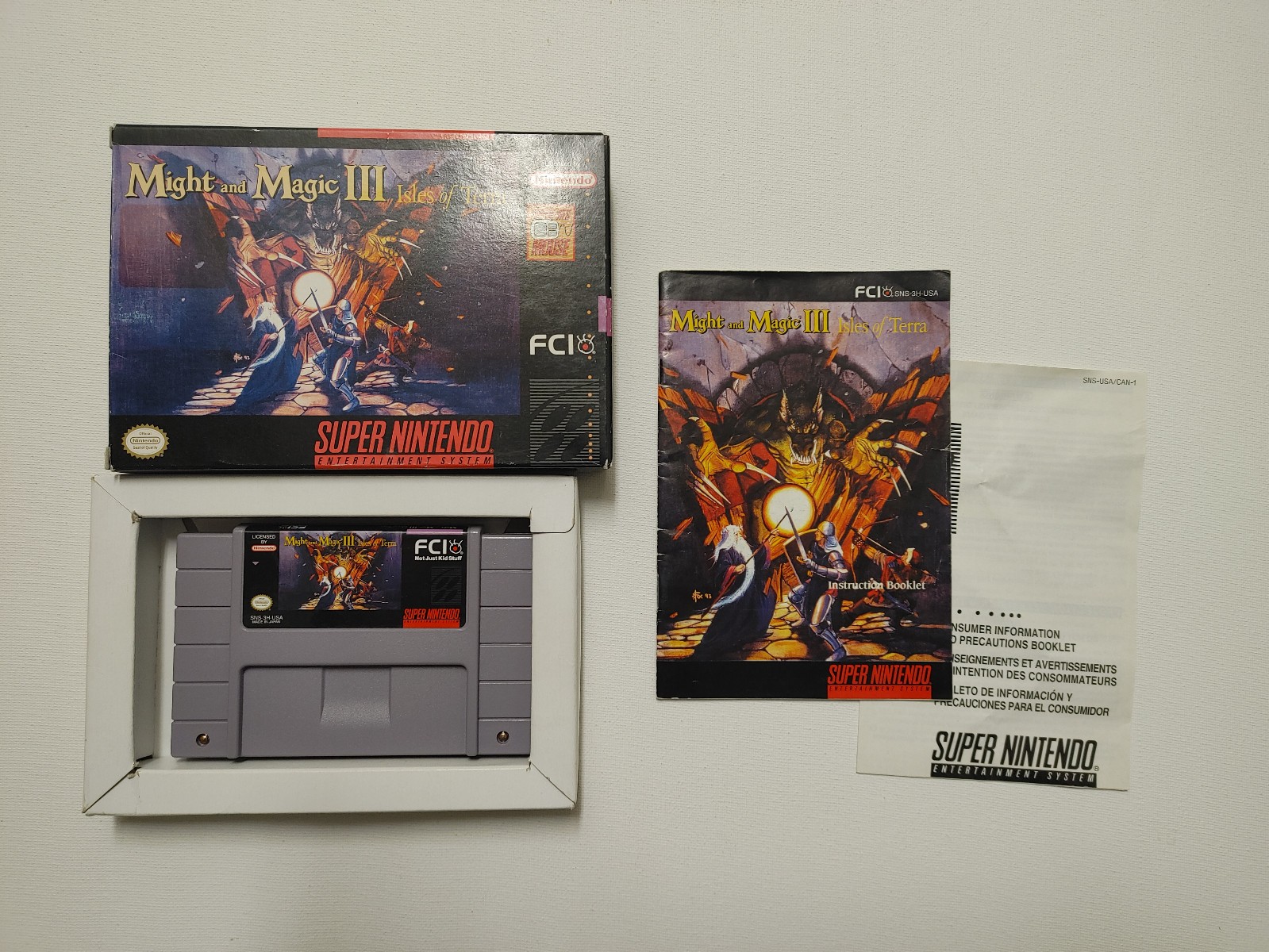Might And Magic III: Isles Of Terra (Super Nintendo, SNES) - CIB