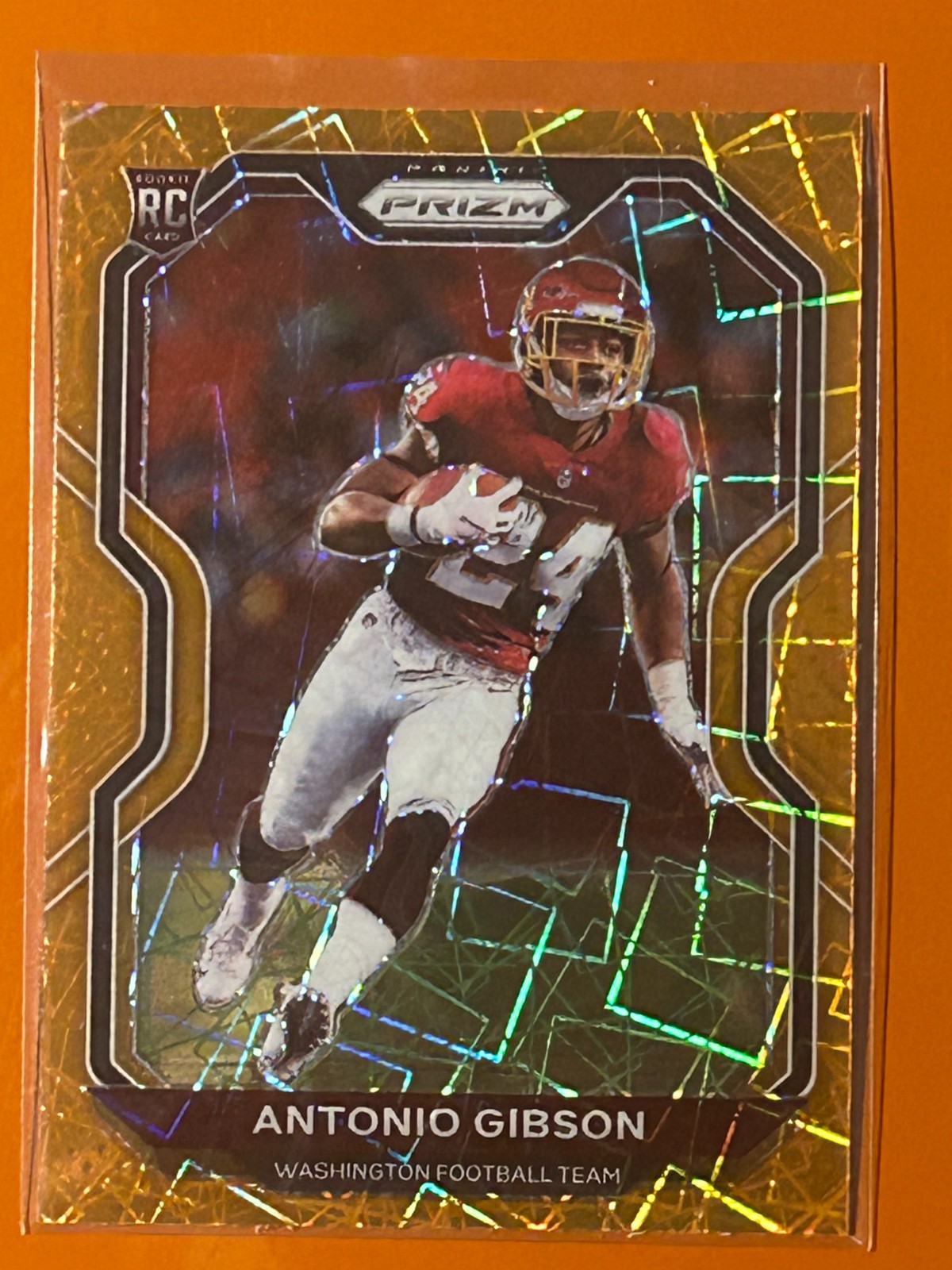 2020 Panini Prizm Antonio Gibson #384 Orange Lazer Prizm Washington Commanders