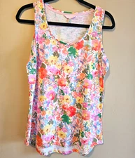 Joules Tank Top scoop Neck Chiffon 100% cotton, pink, soft, casual sz 8