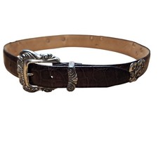 Vintage Brighton 1996 Belt Brown Leather Silver Heart S