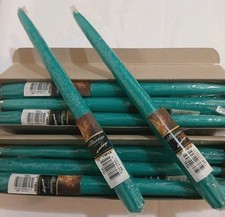 (QTY 2 BOXES) Vintage Emkay 12 inch Taper Candles Box Of 12- Teal  No 6052