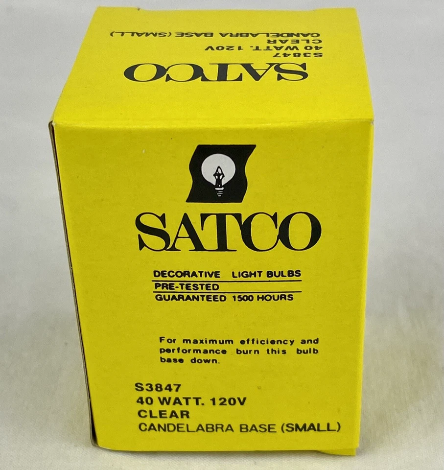 Satco S3847 120V Candelabra Base 40 Watt G12.5 Light Bulb ~ Clear - Image 2 of 4