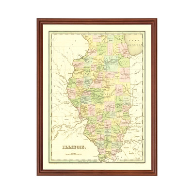 Old Map of Illinois 1838 - Vintage Illinois Art