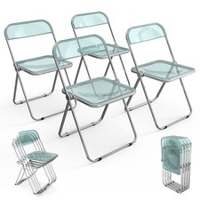 2PCS Plastic Folding Chairs Wedding Party Event Stackable Dining Chair 4 Colors