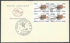1982 ITALY FDC HORSE WORLD ROWING QUARTINA STAMP ARRIVAL - Q