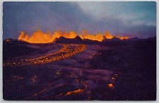 Hawaii Volcano Vintage Postcard 1950 Eruption of Mauna Loa