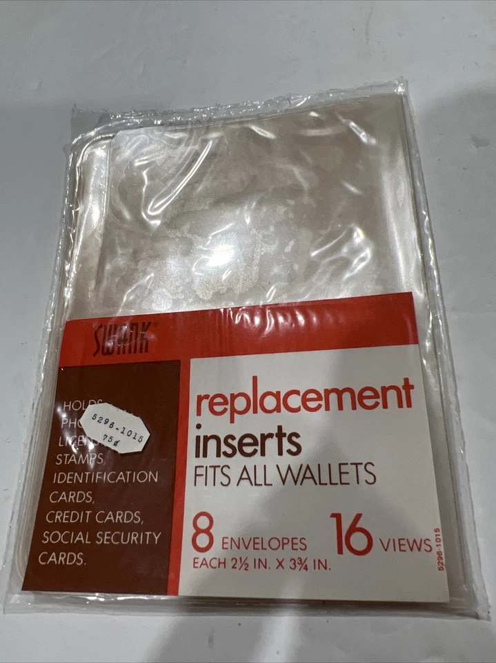 VTG Lot Of 10 Swank Clear Replacement Inserts 8 Slots Fits All Wallets 16 Views - Image 2 of 4