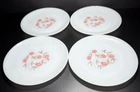 Set of 4 Vintage Anchor Hocking Fire King 7-1/4" Salad Plates Fleurette Pattern