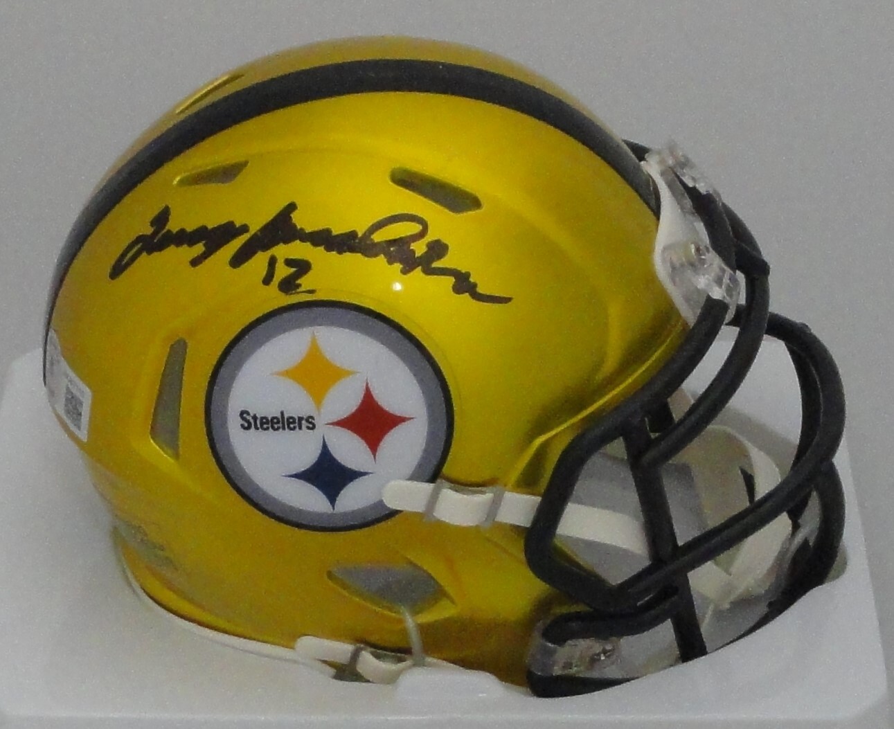 Terry Bradshaw Autographed Signed Pittsburgh Steelers Steelers Hall of Famer Riddell FLASH Mini Helmet AUTO BAS 