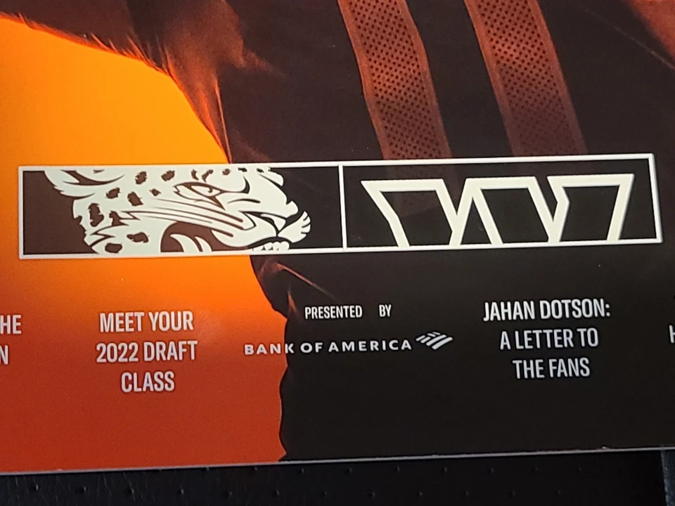 2022 Washington Commanders INAUGURAL GAME PROGRAM 9/11 Jacksonville Jaguars RARE - Image 2 of 3