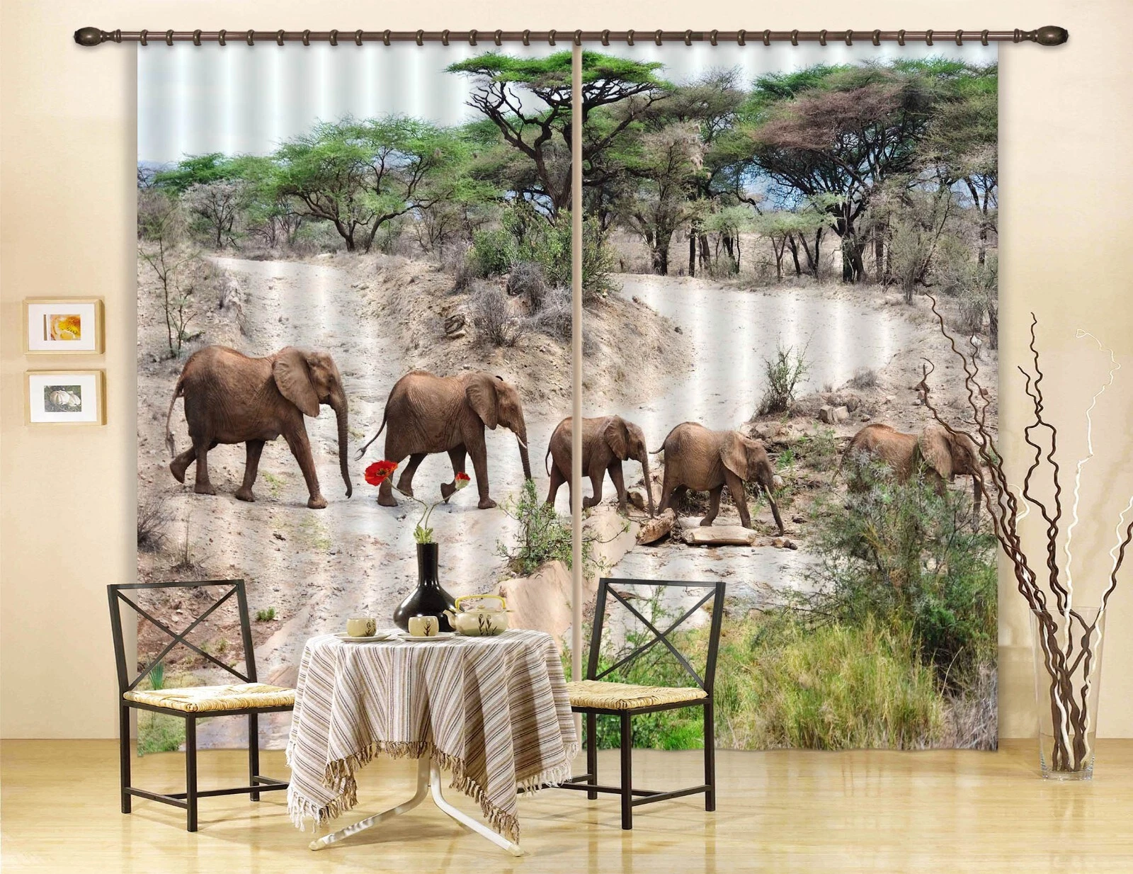 3D Animal Elephant ZHUB245 Photo Curtain Window Blockout Fabric Amy 2023