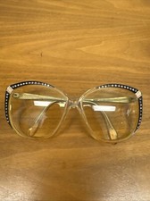 Stendhal luxury eyeglasses oval crystal studded, plastic 1980's vintage collect