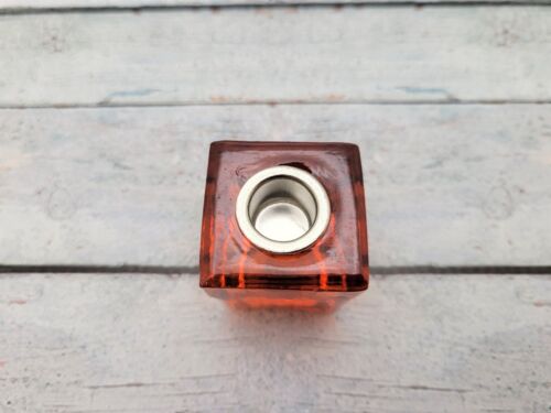 Orange Glass 1/2 inch (.5 inch) Diameter Mini Chime Candle Holder / Spell Candle - Picture 6 of 10