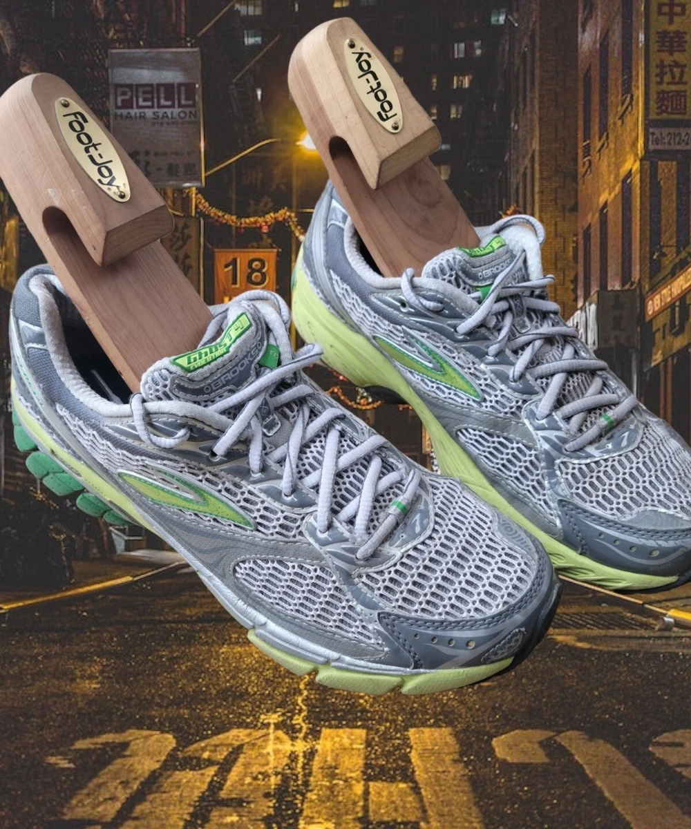 Brooks Womens Ghost 4 Evolution Gray Lime Green Running Shoes