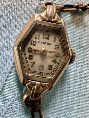 Croton 12k Gold Filled Vintage Ladies Watch With Flower Band | eBay