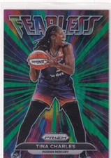 2022 Panini Prizm WNBA #4 Tina Charles Fearless Prizms Green