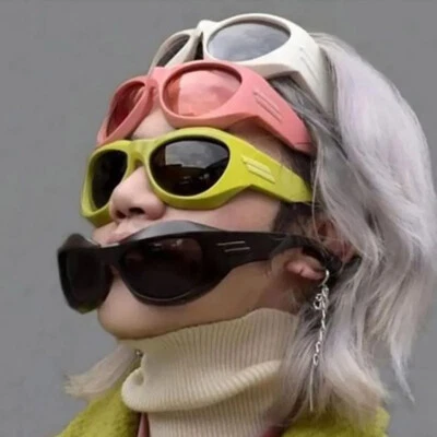 Cyberpunk Y2K Sunglasses Goggles Mens Women OVERSIZED Thick Frame Shades Glasses - Image 1 of 4