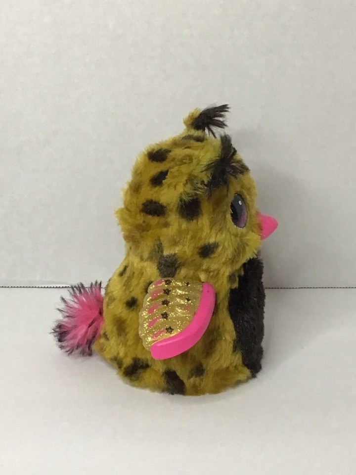 Hatchimal Leopard Print Interactive Toy Bird Moves Flaps Wings Brown ...