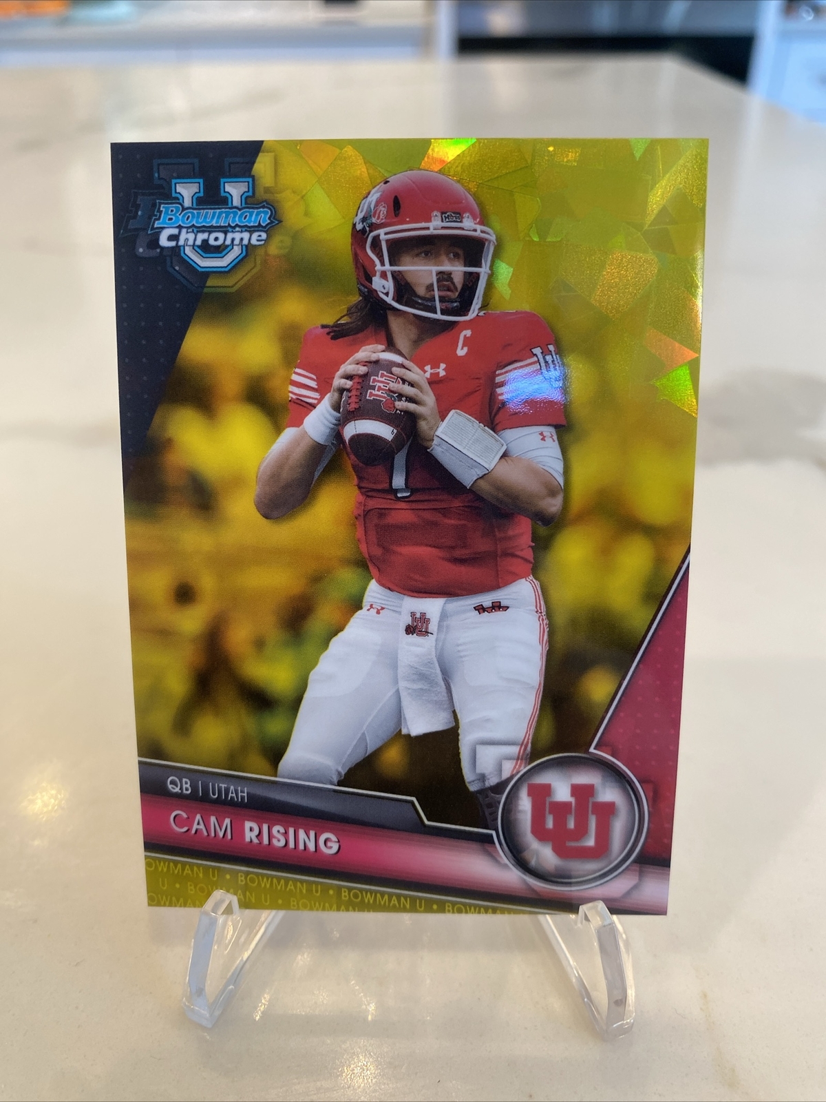 Cam Rising 2023 Bowman U Sapphire Chrome Yellow Sapphire Utah SSP /75 MINT! 🔥
