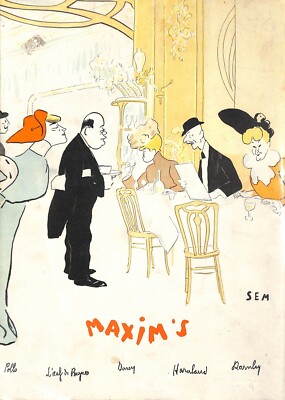 Maxim's Paris Menu Cover by SEM | eBay