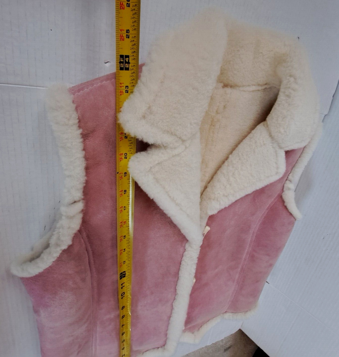 Sheepskin Shearling Vest Ranch Western Wear Pink … - image 19